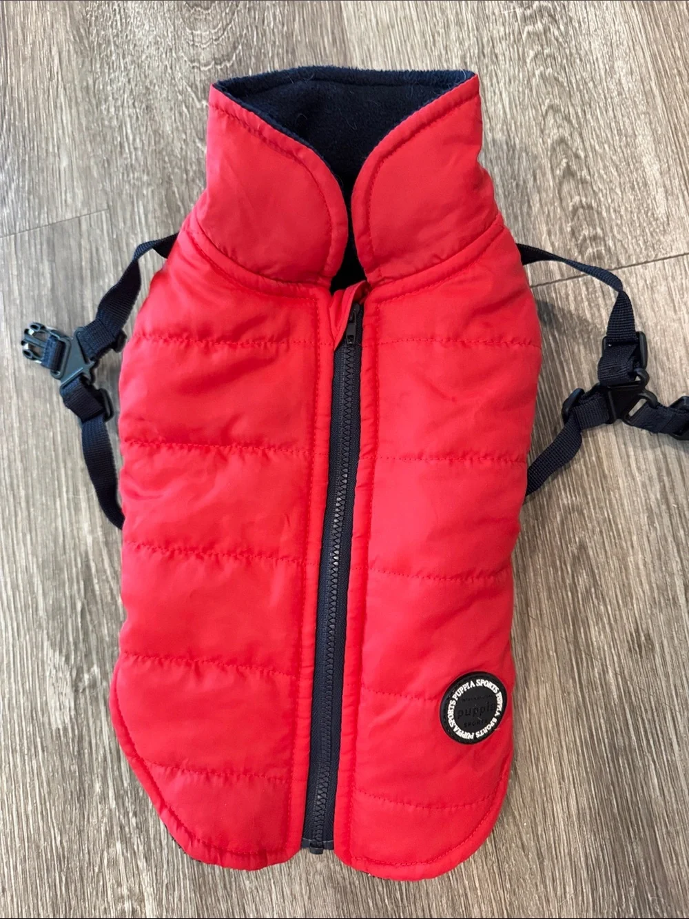 Puppia mountaineer II small dog fleece lined jacket winter coat red